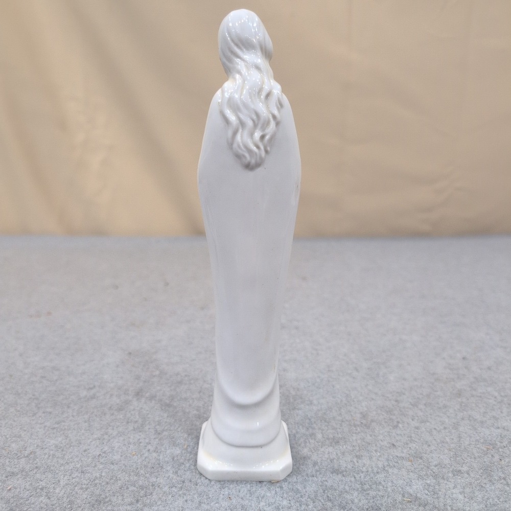 Homco 1425 Virgin Mary Praying Porcelain Figurine White Glossy Made in Taiwan - Picture 2 of 4